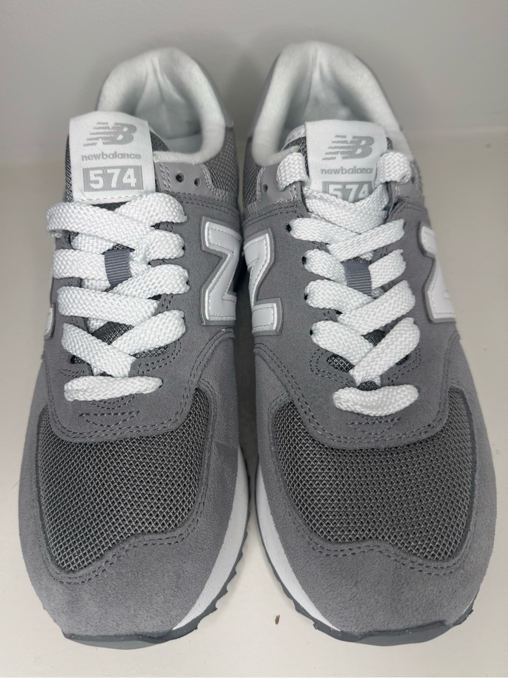 New Balance White and Light Gray Women's Sneakers - Picture 4 of 5